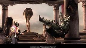 Wonder Woman rides Ares with wild passion in intense 3D hentai action