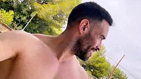 Big Cock Stud Jerking Off On Public Trail Public Cumshot