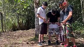 Ever joined a wild football gangbang in the woods?