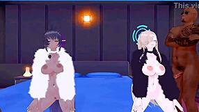 Asuna and Karin go hard in wild MMD hentai action