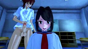 anime futanari woman and boy in hentai adventure story