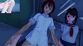 anime futanari woman and boy in hentai adventure story