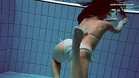 alla swims naked in hot pool?