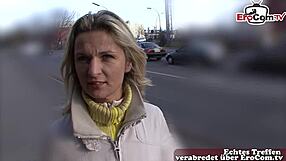 German teen approached on street for first sex casting
