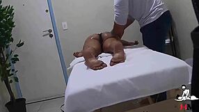 naughty nymph cums during massage and ends up screwing the masseur