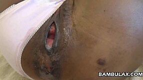 African Amateur Ebony Gets Panty Fuck and Creampie in Interracial Scene