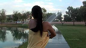 Alexa Loren Enjoys Outdoor Sprinkler Exposure Showing Ass And Pussy In Hd