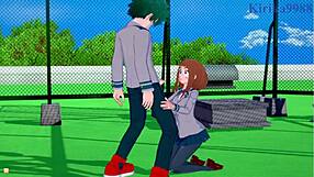 i watch ochako uraraka and izuku midoriya have intense sex in my hero academia hentai