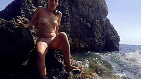 Milf Indulges in Public Beach Masturbation