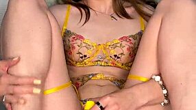 This russian brunette is masturbating with a toy again today