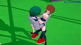 i watch ochako uraraka and izuku midoriya have intense sex in my hero academia hentai