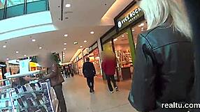 Czech nympho gets pounded in mall striptease in POV