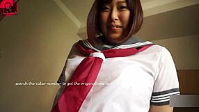 Uniformed Asian teens in wild action!