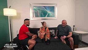 Blonde fucks husband's stepbrother after training session.