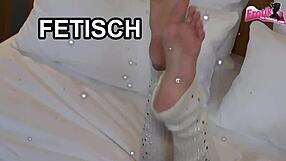 German Tattoo Bitch Rides And Gives Footjob In Pov Amateur Scene