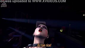 Trick or treat? This spanish goth femdom with big tits is dominating in 3d hentai!