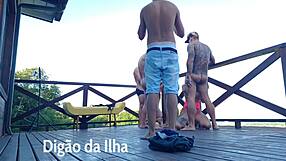 Beautiful red-haired amateur gets her fat ass fucked outdoors