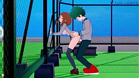 i watch ochako uraraka and izuku midoriya have intense sex in my hero academia hentai