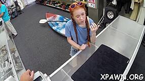 Is this minx sucking a ramrod sloppily?