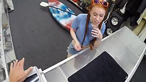 Is this minx sucking a ramrod sloppily?