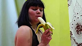 oh man, watch this crazy anal masturbation with banana and bottle