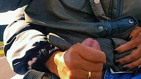 hotwife jerks off on road till cum almost caught