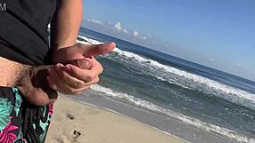 two girls help me masturbate on beach