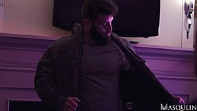 Markus Kage jerks while Ryan Stone and Jay pound hard together