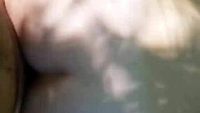 Doggystyle Outdoor Fuck with Blonde Ass and Pussy Cumshot