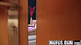 pervs on patrol - gorgeous brunette rides her voyeur starring arian joy. horny amateurs in suggestive blowjob scene.