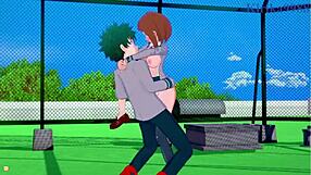 Vidím jak Ochako Uraraka a Izuku Midoriya drbnou intenzivně v hentai My Hero Academia