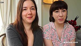 Lea Uses Glass Dildo To Fuck Kriss In Lesbian Encounter