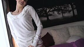 pervs on patrol - gorgeous brunette rides her voyeur starring arian joy. horny amateurs in suggestive blowjob scene.