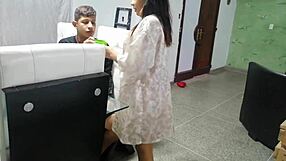 I serve my stepbrother hot anal sex with my big tits bent over, mixing latina passion and masturbation.