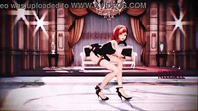 Neo from RWBY in lingerie animation