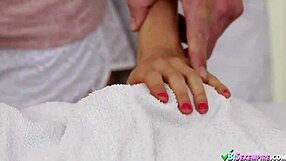 A massage therapy session becomes a three woman and one man sexual experience