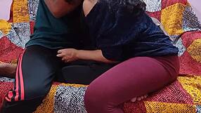 convincing neighbor's wife on rooftop for painful sex