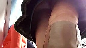 caught her skirt up on hidden cam last night