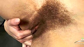 Thin Susanna Naked in Kitchen Rubs Hairy Pussy to Orgasm