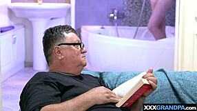 Big Boobed Blondie TAKING CARE OF Dirty Old Mans COCK