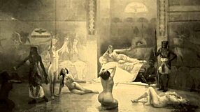 Vintage comic drawings of antique anime characters in detailed hentai style