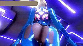 shy babe licks huge cock in 3d