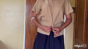 Routine Day Before College Fuck In Uniform Dress?