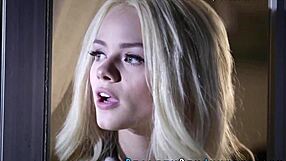 Beautiful blonde adult film star gives great blow job in HD