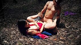 Tatiana Morales as Little Red Riding Hood Gets Lost in the Forest! The Wolf Eats Her Pussy in This Halloween Special.