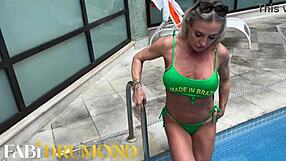 milf fabidrumond gets so excited by cold pool water she masturbates