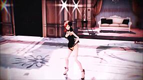 Neo from RWBY in lingerie animation