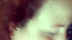 The redhead slut receives cum all over her tits from friend's big cock