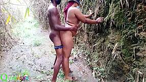 First time meeting in the bush for chubby Asian doggystyle