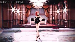 Neo from RWBY in lingerie animation